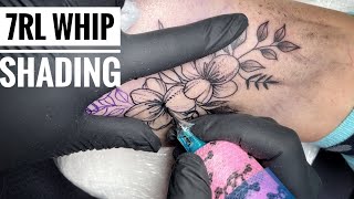 Whip shading flowers tattoo | Time lapse