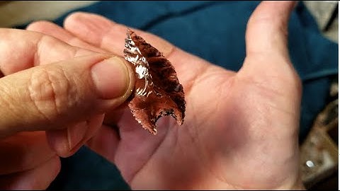 884 - Flintknapping Obsidian Greek Hollow-Base Arrow Point