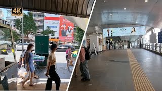 Airport Rail Link BTS Skytrain Station Phaya Thai Walk Bangkok - Thailand 🇹🇭 4K
