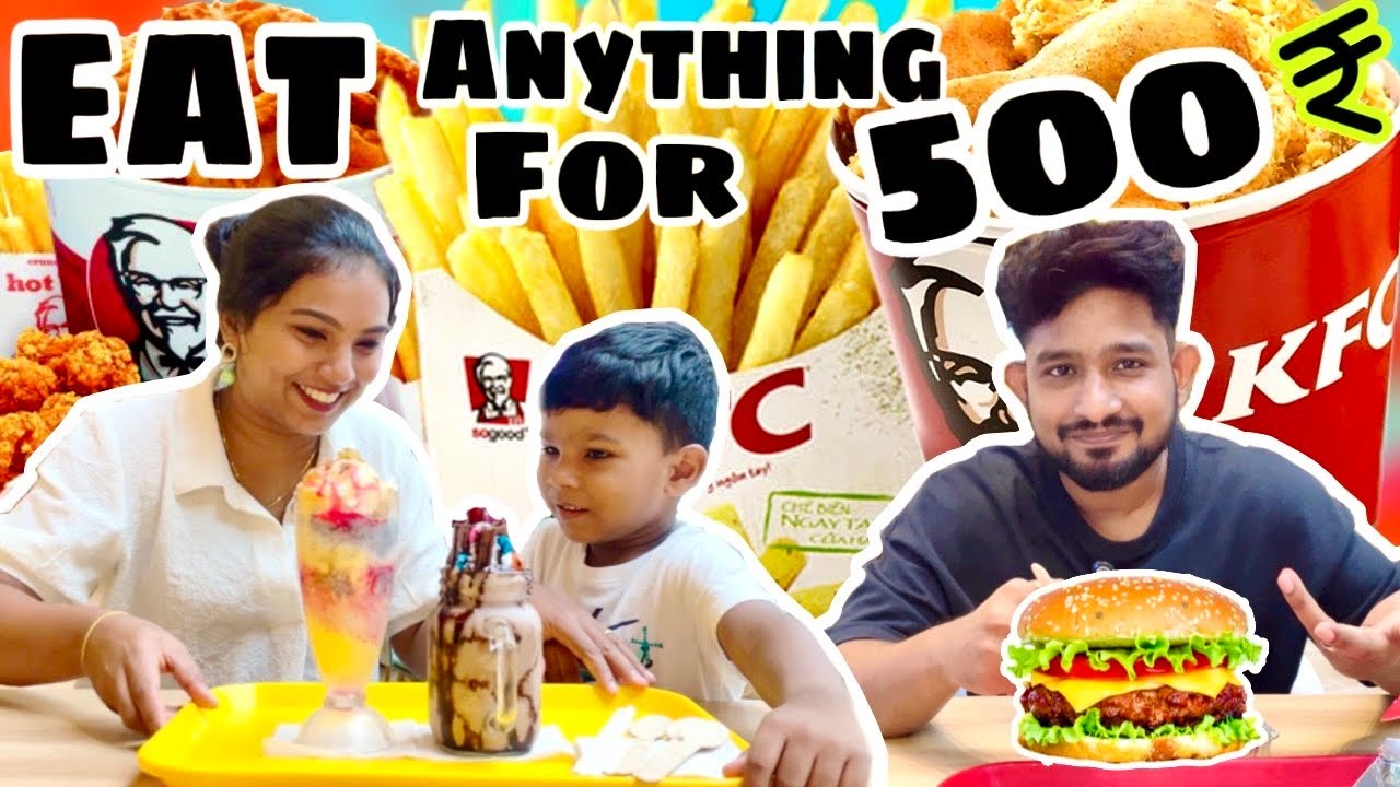 Eat Anything for 500/-😍🔥|ഇഷ്ടമുള്ളതൊക്കെ വാങ്ങാം പക്ഷേ 8 ന്റെ പണി പുറകെ വരും😱|kunjappan|Challenge
