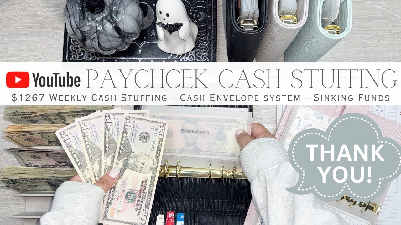 YouTube Paycheck Cash Stuffing $1267 | Weekly Cash Stuffing | Cash ...