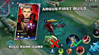 ARGUS FIRST BUILD? SOLO RANK GAME TOP GLOBAL ARGUS! 