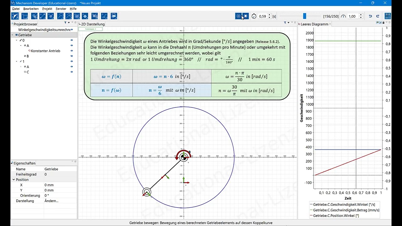 Winkelgeschwindigkeit präzise beherrschen – Kinematik-Software MechDev
