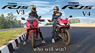 Yamaha R15 V3 vs R15 V4 Drag Race | Top End Battle! | Itni Jada Power 😱
