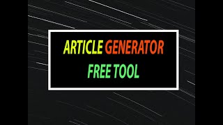 Free SEO Friendly Article Generator Online Tool