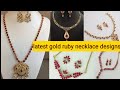 Latest gold ruby necklace designswith weight and price 