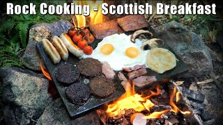 Scottish Breakfast Cooked on a Rock