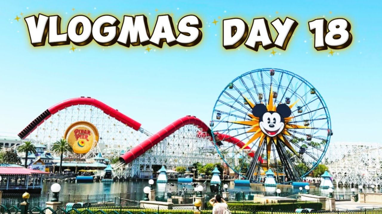 Прогулка по пирсу Pixar в Диснейленде, забавные игрушечные барабанщики и магазины.