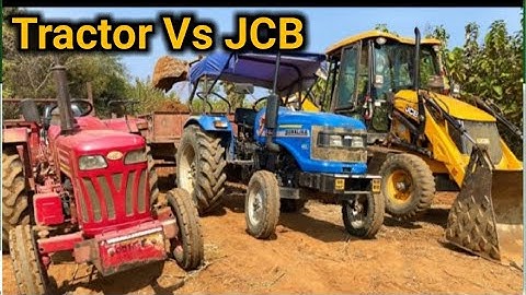 New Jcb 3dx Backhoe machine loading red mud tractor | Eicher 380