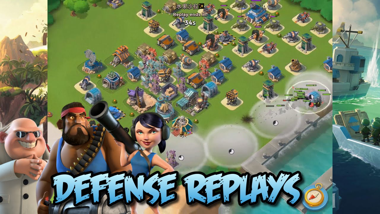 Boom Beach - Defensive Replays & Dr.Terror Takedown with Hooka!