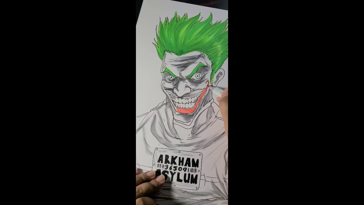 Inking and coloring the joker 