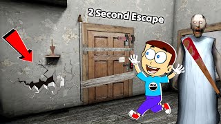 2 Second Escape From Granny House - Granny Secret Tricks | Shiva and Kanzo Gameplay