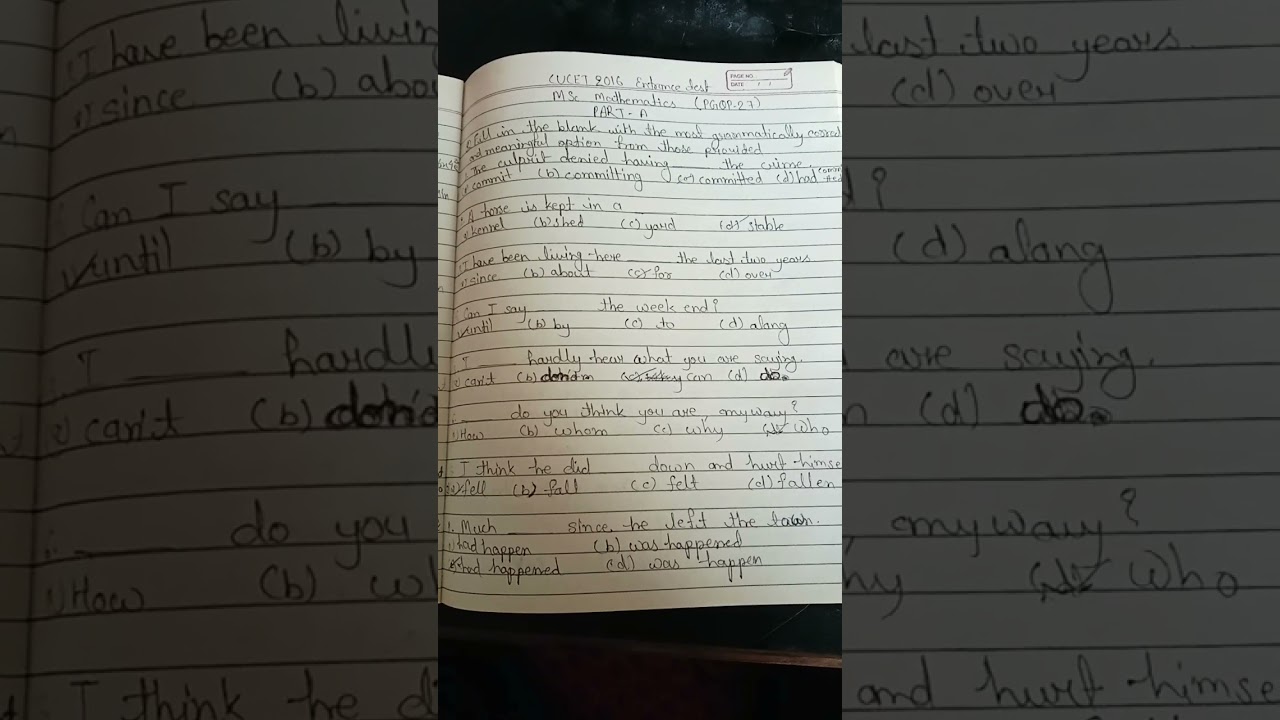 Cuet PGQP27 2016 Part A solution 