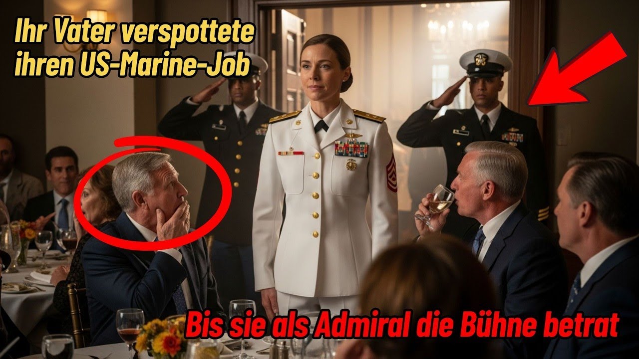Ihr Vater verspottete ihren US Marine Job – bis sie als Admiral die Bühne betrat