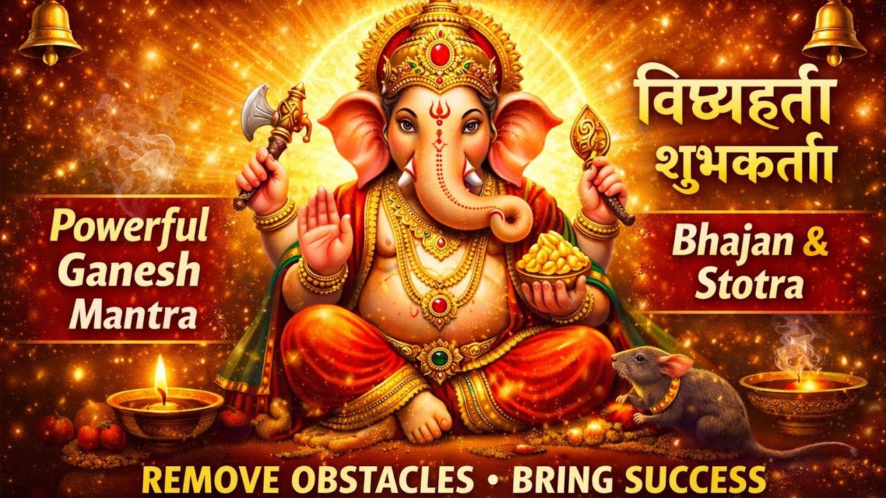 ॐ गण गणपतये नमः 🙏 | Powerful Ganesh Mantra & Bhajan | Vighnaharta Ganesha Stotram