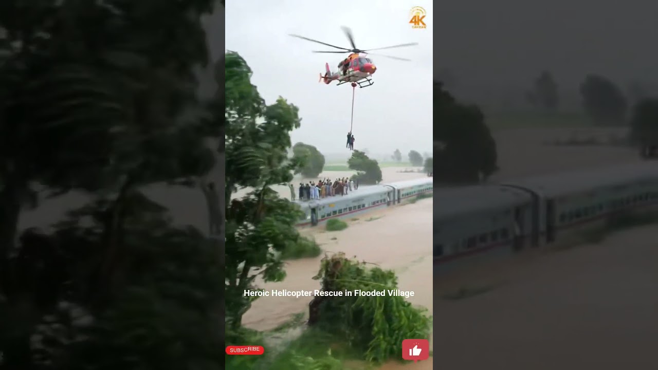 Heroic Helicopter Rescue in Flooded Village | Emotional Survival Story