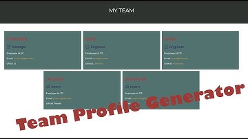 Team Profile Generator Demo Video