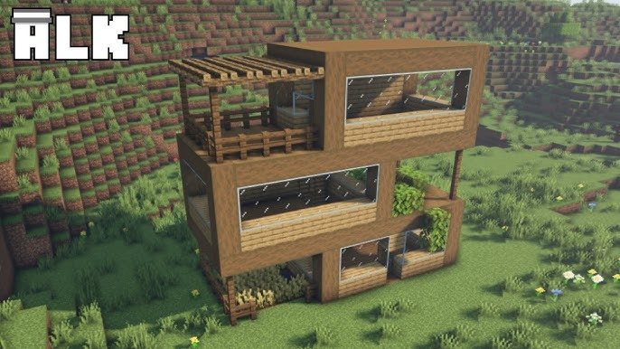 Uma inspiração de casa com a nova madeira de cerejeira #minecraftatual