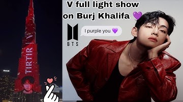 Kim Taehyung full light show on Burj Khalifa 💜💜🔥#kpop #kpopedit #bts #v #btsarmy #btsedits #btsvideo