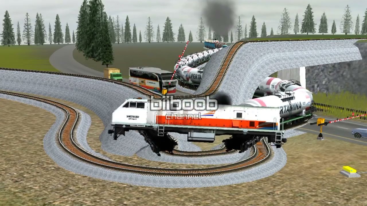 Kereta Api Bercabang Menikung Tajam | Train Branching Sharp Curves🚂🚃