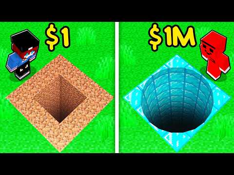 1$ vs 1.000.000$ TÜNEL YAPI KAPIŞMASI !! - Minecraft