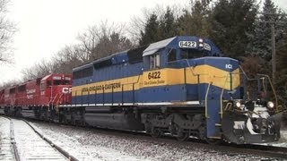 IC&E 6422 East, with two SD40-2s and two SD60s on 12-29-2012