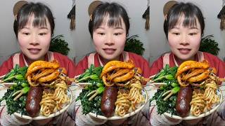 🔥 Homemade Mukbang | Braised Pork, Water Spinach, Eggs \u0026 Super Spicy Chili 🌶️ | Super delicious