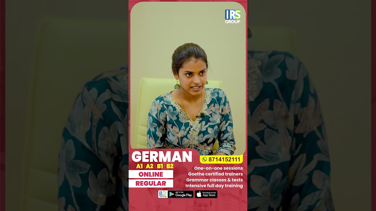 For the finest German Language Online/Offline Preparation, contact IRS Group