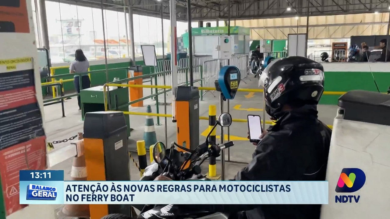Novas regras para motociclistas no ferry boat exigem atenção
