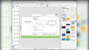 libreoffice- adding numbers to slides (Header and Footer)