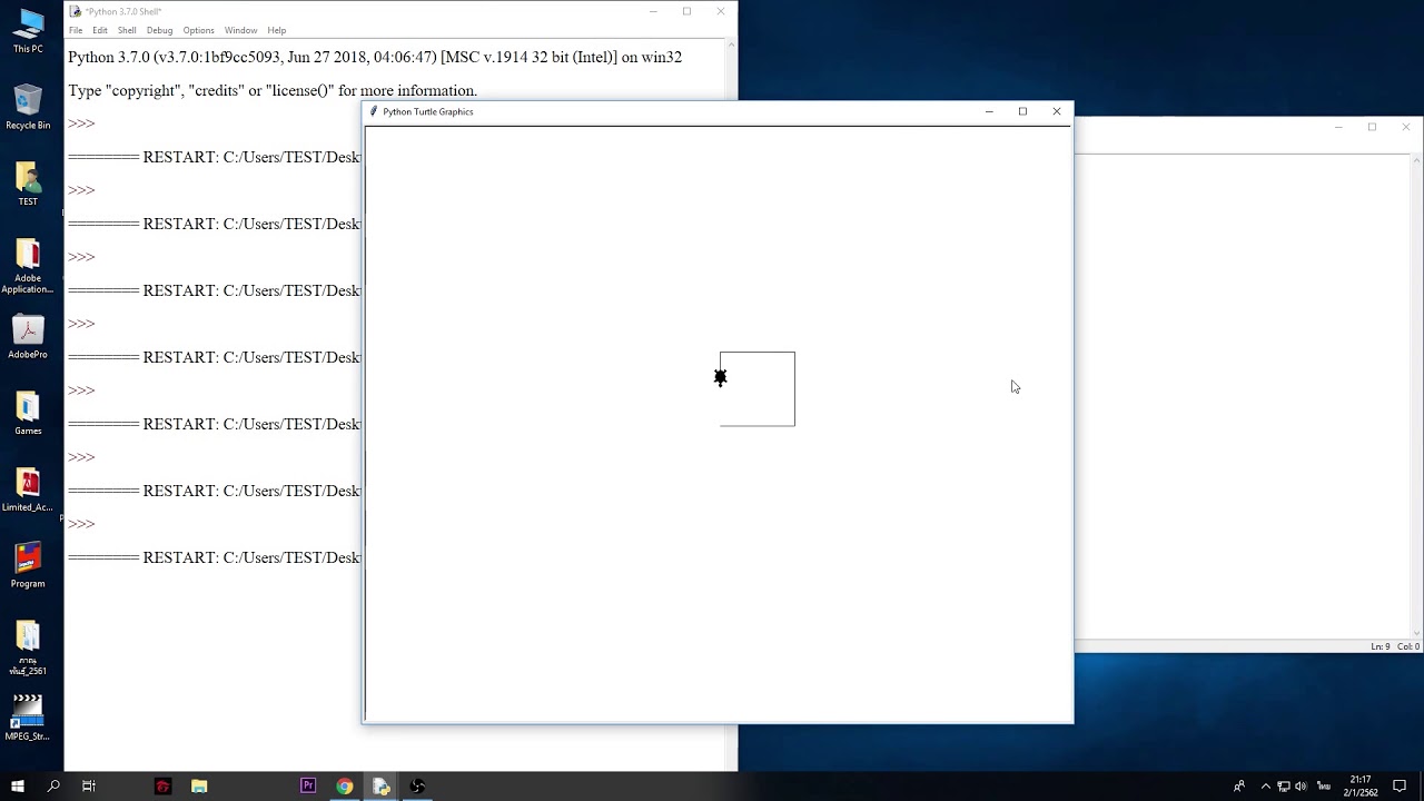 โปรแกรม เต่า  New  ฝึกเขียนโปรแกรมกับเต่าไพทอน ตอนที่ 1