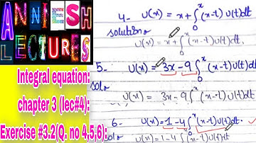 |Integral equation|Volterra integral equation| Exercise 3.2 | Adomian Decomposition method|