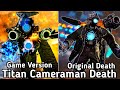 Skibidi Toilet 74 Titan Cameraman Death Scene Original Vs Roblox Game Version Comparison