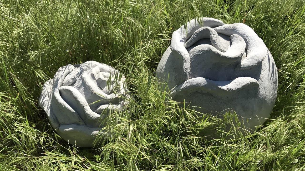 DIY Шары-розы из цемента для декора сада