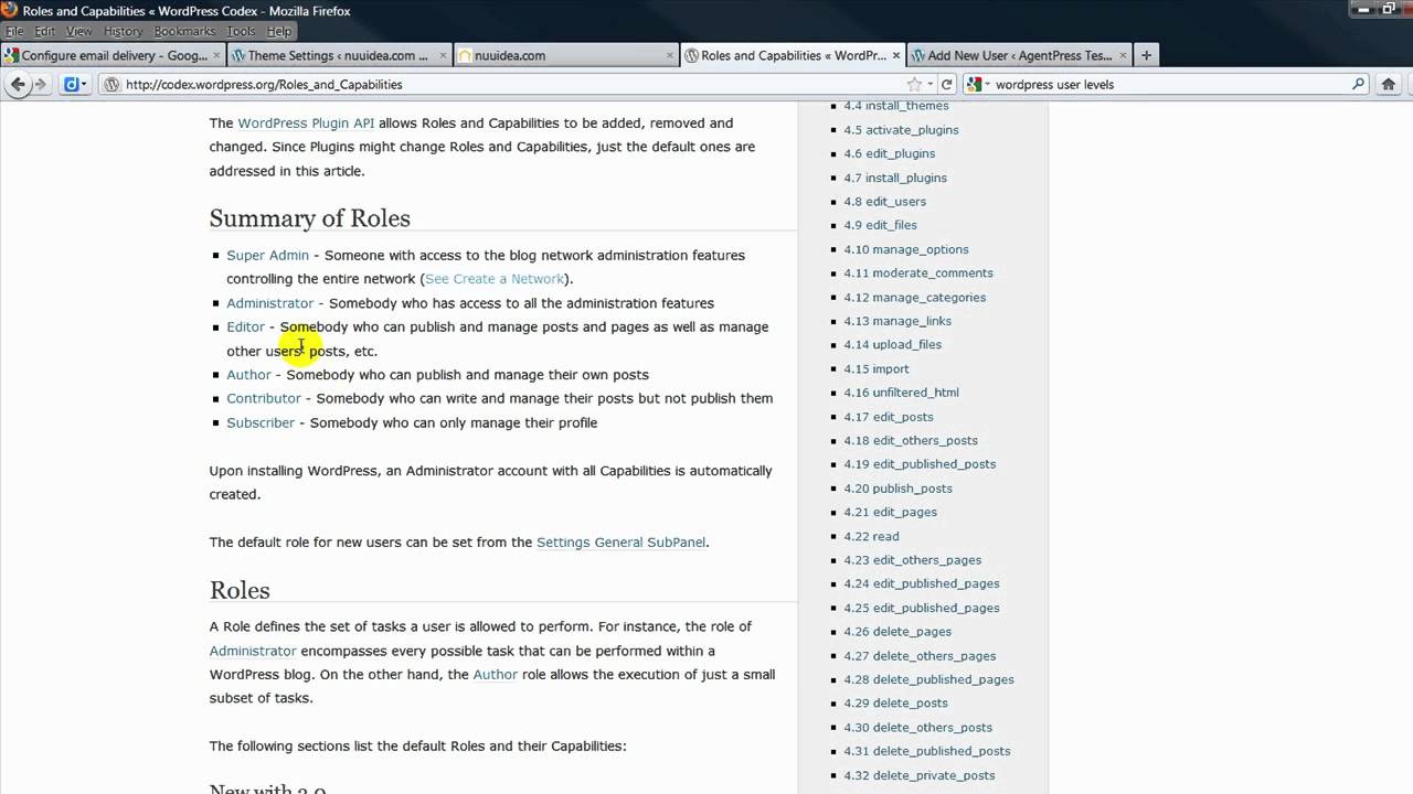 User Roles and Capabilities in WordPress - YouTube