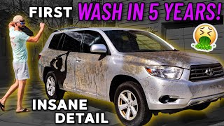 Can It Be Cleaned? Deep Cleaning A TRASHED Toyota Highlander! Car Detailing Restoration