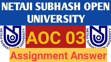 AOC 03 Assignment Answer 2021(100% Ture) | NSOU | BDP Assignment | NSOU Help