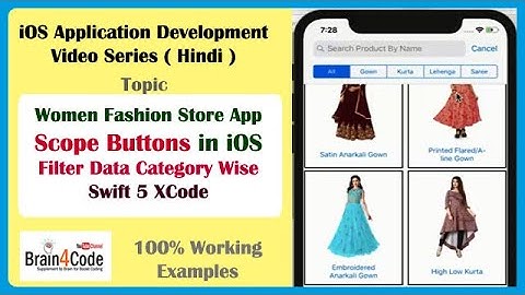Filter Data Category Wise Using Scope Buttons under Search Bar in Swift 5 XCode | Hindi | iOS App