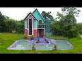 Build The Most Beautiful & Creative Two Story Villa Using Wood, Bamboo,Mud With Swimming Pool (full)