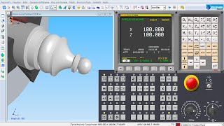 Peça 06 - Peça de xadrez feita no torno cnc - simulação 