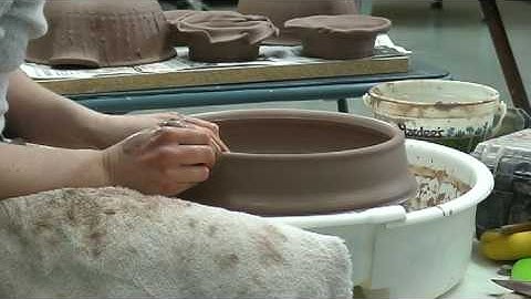 Making Glaze Test Tiles on the Wheel