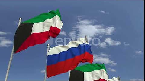 Flags of Kuwait and Russia | Motion Graphics - Envato elements