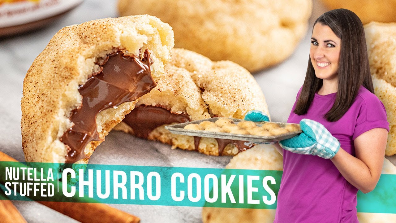 Nutella Stuffed Churro Cookies