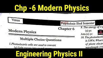 Modern Physics Polytechnic 2nd semester physics | Modern Physics Diploma 2nd Semester Important PYP