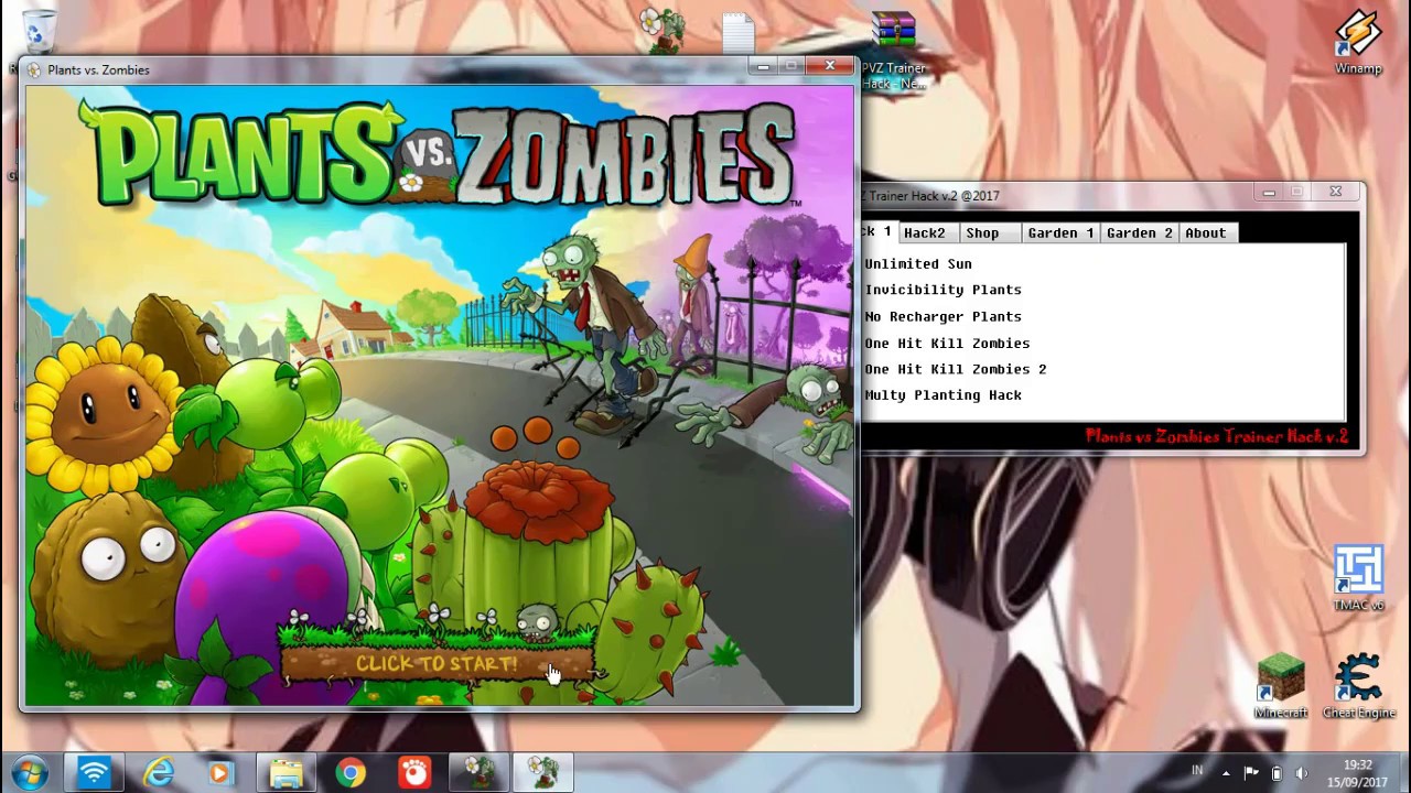 PLANTS VS ZOMBIE - Trainer Cheat Hack new 2017 - YouTube