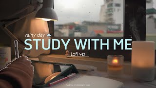 2-HOUR STUDY WITH ME | Relaxing Lo-Fi | Rain sound🌧️ | Pomodoro 50/10 | Rainy Day - Spring 2024 🌸