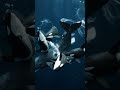 Giant Orca Pod vs. Giant Sperm Whale #shortvideo #animals