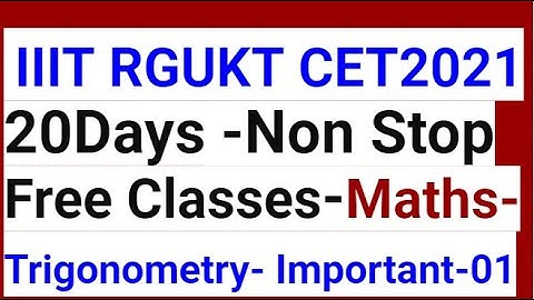 APIIITCET2021| RGUKTCET2021| Mathematics Trigonometry- Imporant Formula & Bits