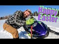Happy Easter from Trinity Dairy!/Digging out our Stuck Snowmobile!