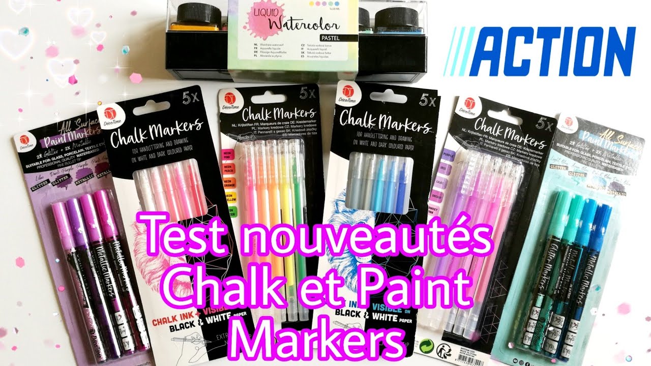 Nouveautés Action Chalk Markers, paint markers, liquid watercolor pastel 
